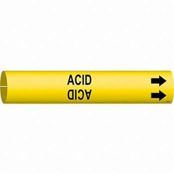 BRADY Pipe Marker Acid 13/16 in H 4/5 in W, 5GXF8