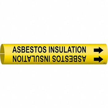 BRADY Pipe Marker Asbestos Insulation 7/8in H, 5GXG9