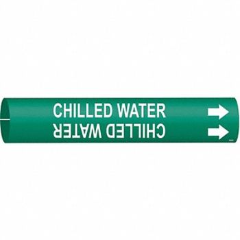 BRADY Pipe Markr Chilled Water 7/8in H 7/8in W, 5GXJ5