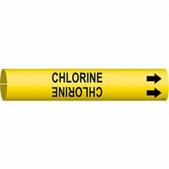 BRADY Pipe Marker Chlorine 13/16 in H 4/5 in W, 5GXJ6