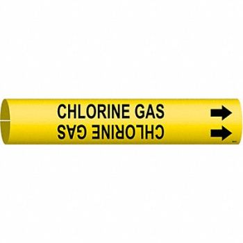 BRADY Pipe Marker Chlorine Gas 7/8in H 7/8in W, 5GXJ9
