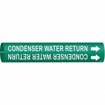BRADY Pipe Marker Condenser Water Return, 5GXK6