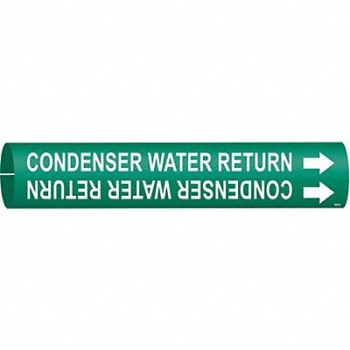BRADY Pipe Marker Condenser Water Return, 5GXK7