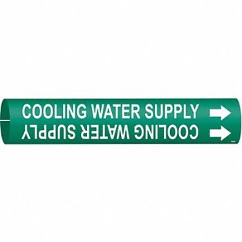 BRADY Pipe Marker Cooling Water Supply 7/8in H, 5GXL3