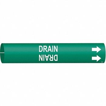 BRADY Pipe Marker Drain 7/8 in H 7/8 in W, 5GXN5