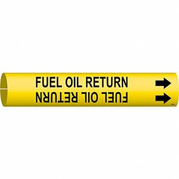 BRADY Pipe Mrkr Fuel Oil Rtn 13/16in H 4/5in W, 5GXN6