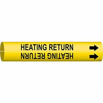 BRADY Pipe Mrkr Heating Rtrn 13/16in H 4/5in W, 5GXP0