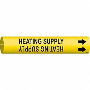 BRADY Pipe Mrkr Heating Sply 13/16in H 4/5in W, 5GXP2