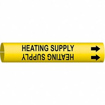 BRADY Pipe Mrkr Heating Supply 7/8in H 7/8in W, 5GXP3
