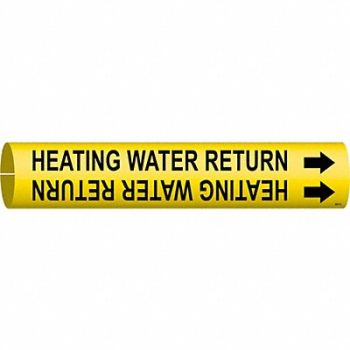 BRADY Pipe Mrkr Heating Water Return 13/16in H, 5GXP4