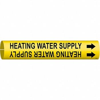 BRADY Pipe Mrkr Heating Water Supply 13/16in H, 5GXP6