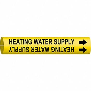 BRADY Pipe Marker Heating Water Supply 7/8in H, 5GXP7