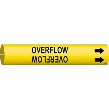 BRADY Pipe Marker Overflow 13/16 in H 4/5 in W, 5GXU0