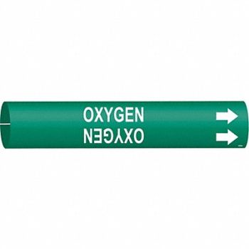 BRADY Pipe Marker Oxygen 13/16 in H 4/5 in W, 5GXU4