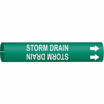 BRADY Pipe Marker Storm Drain 7/8in H 7/8in W, 5GXW7