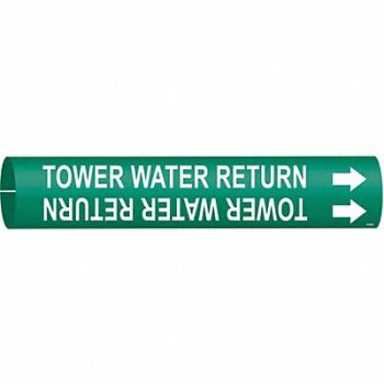 BRADY Pipe Marker Tower Water Return 7/8in H, 5GXX1