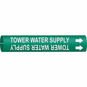 BRADY Pipe Marker Tower Water Supply 13/16in H, 5GXX2