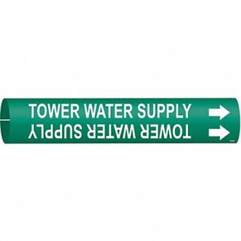 BRADY Pipe Marker Tower Water Supply 7/8in H, 5GXX3