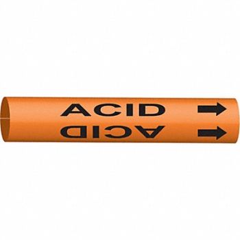 BRADY Pipe Marker Acid 10 in H 32 in W, 5LFW9