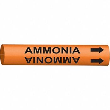 BRADY Pipe Marker Ammonia 10 in H 24 in W, 5LFX1