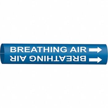 BRADY Pipe Marker Breathing Air 10in H 24in W, 5LFY3
