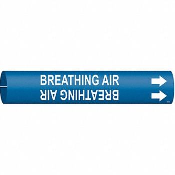BRADY Pipe Marker Breathing Air 2 in H 2 in W, 5LEC0