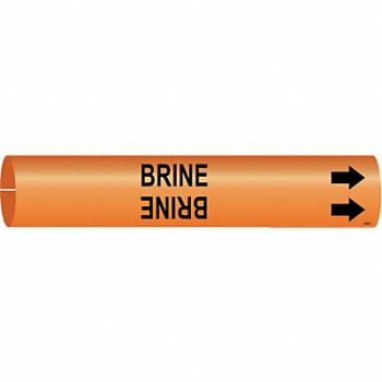BRADY Pipe Marker Brine 7/8 in H 7/8 in W, 5GYD5