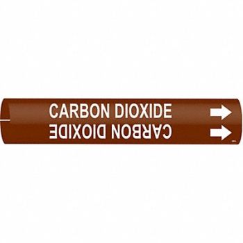 BRADY Pipe Marker Carbon Dioxide 2 in H 2 in W, 5LEC6