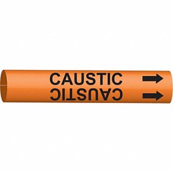BRADY Pipe Marker Caustic 8 in H 16 in W, 5LFZ4