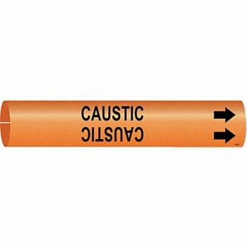 BRADY Pipe Marker Caustic 13/16 in H 4/5 in W, 5GYD8