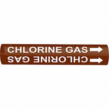 BRADY Pipe Marker Chlorine Gas 10 in H 24 in W, 5LGA1