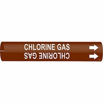 BRADY Pipe Marker Chlorine Gas 2 in H 2 in W, 5LED2