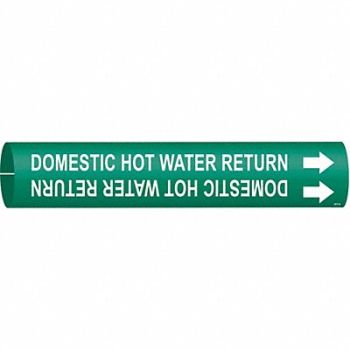 BRADY Pipe Mrkr Domestic Hot Watr Return 2in H, 5LED6