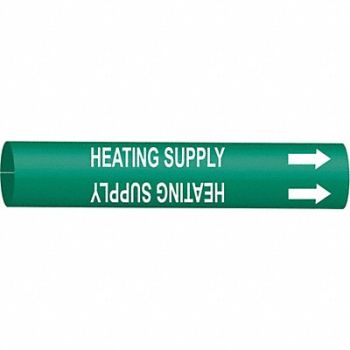 BRADY Pipe Marker Heating Supply 10in H 24in W, 5LGD5