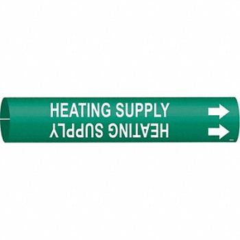 BRADY Pipe Mrkr Heating Supply 7/8in H 7/8in W, 5GYF3