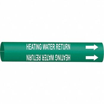 BRADY Pipe Marker Heating Water Return 10in H, 5LGD9