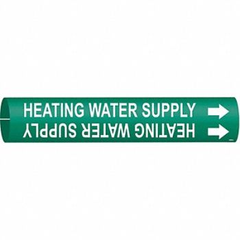 BRADY Pipe Mrkr Heating Watr Spply 2in H 2in W, 5LEE6