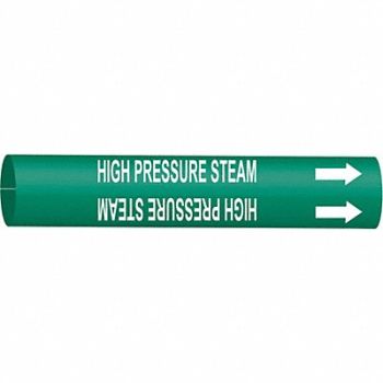 BRADY Pipe Mrkr High Prssr Steam 10in H 32in W, 5LGE5