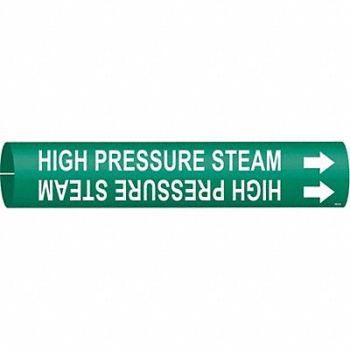 BRADY Pipe Marker High Pressure Steam, 5LEE9