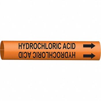 BRADY Pipe Mrkr Hydrchloric Acid 10in H 24in W, 5LGF6