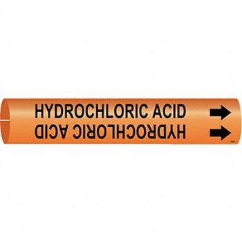 BRADY Pipe Marker Hydrochloric Acid 13/16in H, 5GYG0