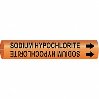 BRADY Pipe Marker Sodium Hypochlorite, 5LEF9