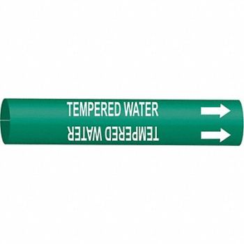 BRADY Pipe Marker Tempered Water 10in H 24in W, 5LGH7