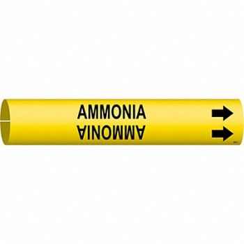 BRADY Pipe Marker Ammonia 2 in H 2 in W, 5GYH6