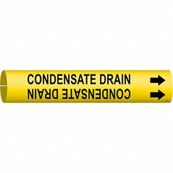 BRADY Pipe Marker Condensate Drain 2in H 2in W, 5GYL6