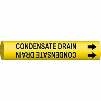 BRADY Pipe Marker Condensate Drain 2 13/16in H, 5GYL7