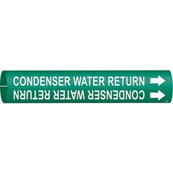 BRADY Pipe Marker Condenser Water Return 2in H, 5GYN0