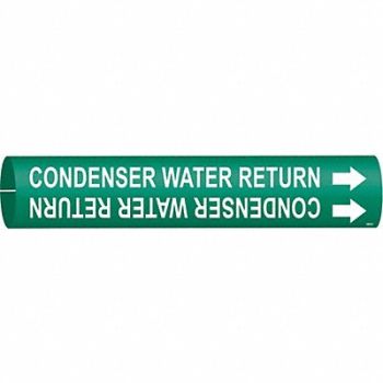 BRADY Pipe Marker Condenser Water Return, 5GYN1