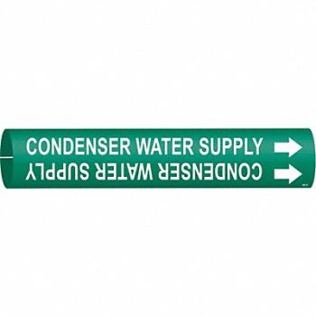 BRADY Pipe Marker Condenser Water Supply, 5GYN3