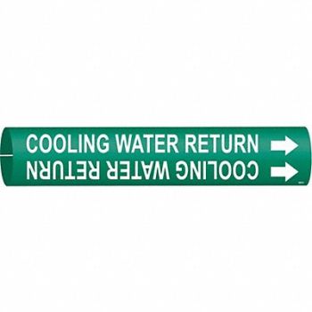 BRADY Pipe Mrkr Cooling Watr Retrn 2in H 2in W, 5GYN4